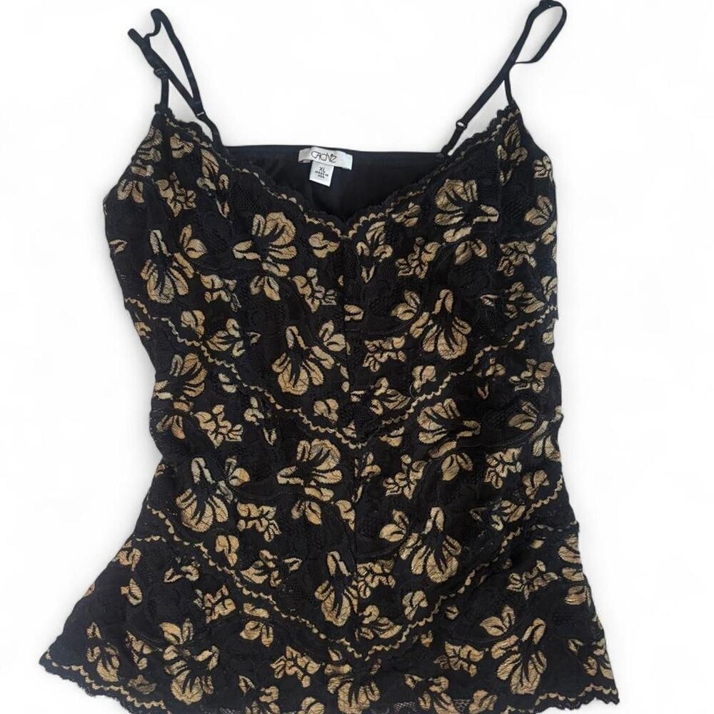 Cache Women's Black Cami Top sz L - Picture 2 of 6